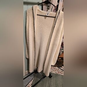 Elegant Cream Open-Front Sweater